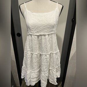 White Tiered Sundress w Tie Straps